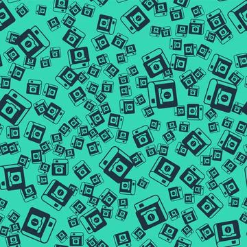 Black User manual icon isolated seamless pattern on green background. User guide Stock Illustration