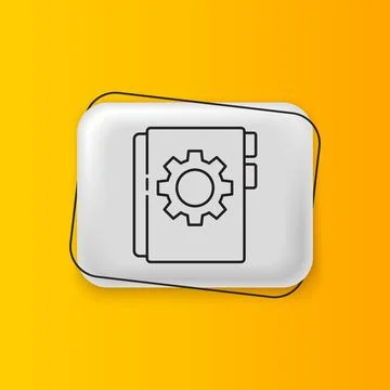 Black User manual icon isolated on yellow background. User guide book. Inst.. Stock Illustration