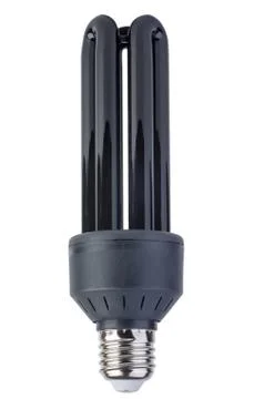 Black (uv) fluorescent lamp with e27 base Stock Photos