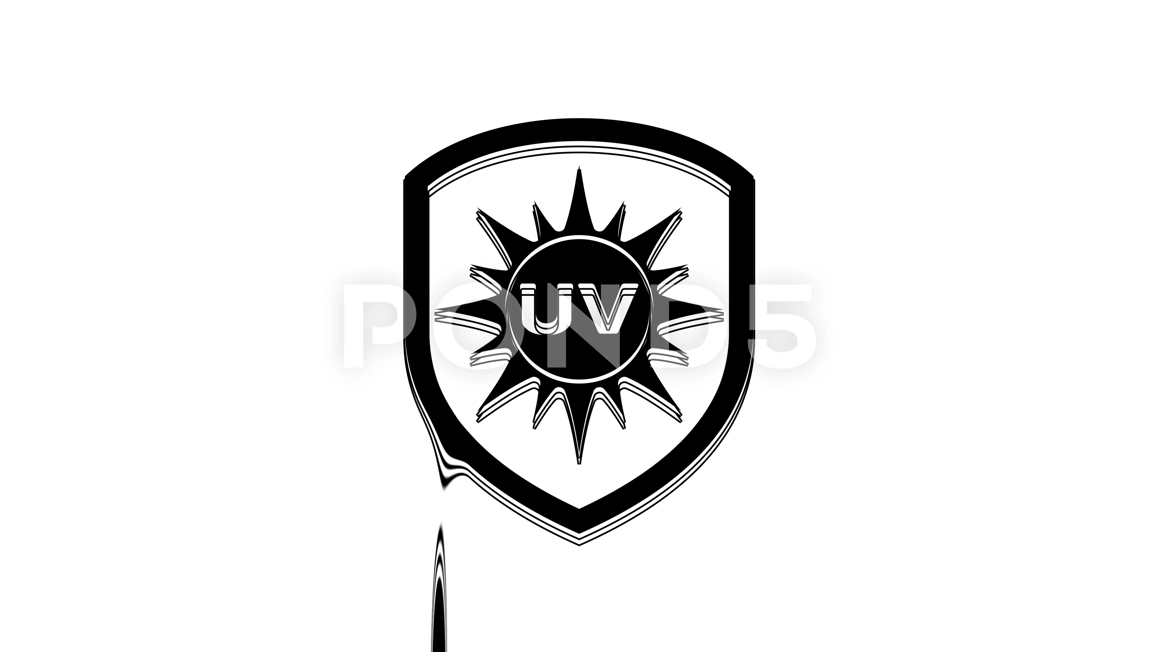 Black UV protection icon isolated on white background. Ultra