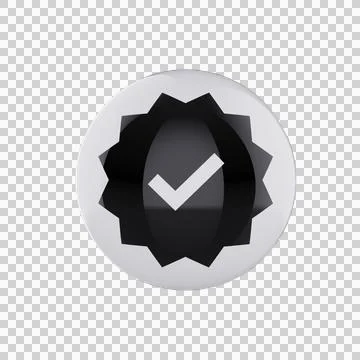 Black validation rounded glossy ball icon Stock Illustration