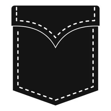 Black valve pocket icon, simple style Illustrazione stock