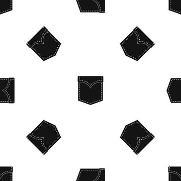 Black valve pocket pattern seamless black Illustrazione stock