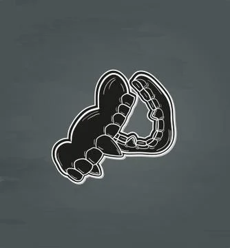 Black vampire denture Illustrazione stock