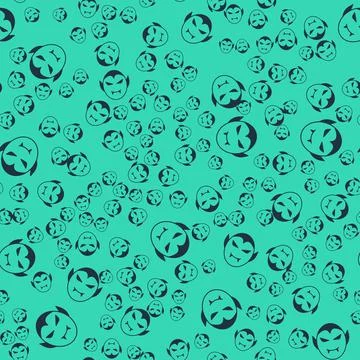 Black Vampire icon isolated seamless pattern on green background. Happy Stock Illustration
