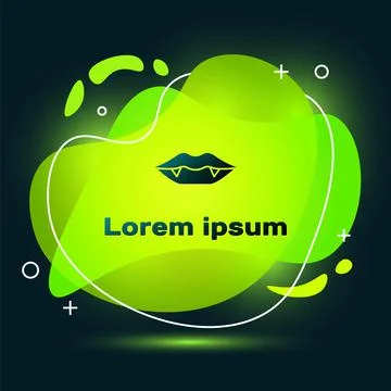 Black Vampire teeth icon isolated on black background. Happy Halloween party Stock Illustration