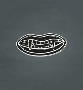 Black vampire teeth Stock Illustration