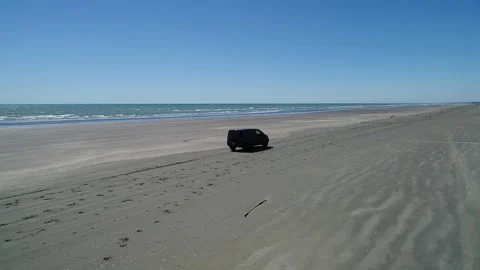 Black Van On Beach Stock Footage 169975594