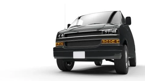 Black Van - Front View Stock Illustration