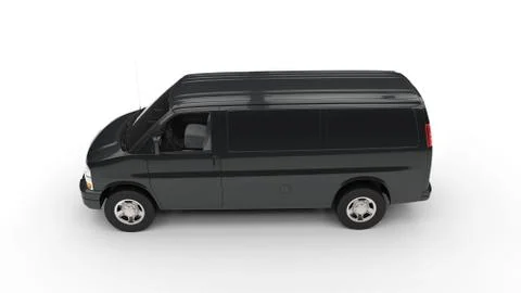 Black Van - Side View Stock Illustration