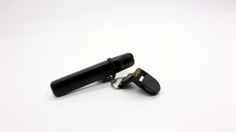 Black vape or electronic cigarette with hanger Stock Photos