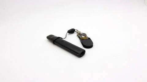 Black vape or electronic cigarette with hanger Stock Photos