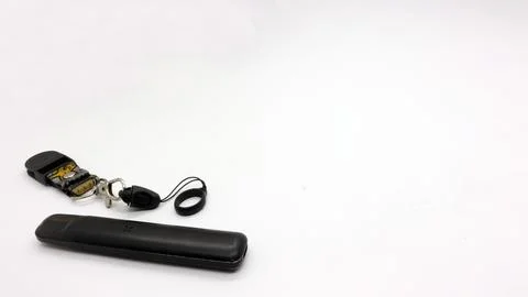 Black vape or electronic cigarette with hanger Stock Photos