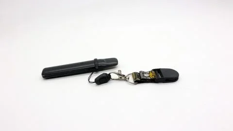 Black vape or electronic cigarette with hanger Stock Photos