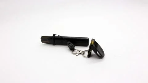 Black vape or electronic cigarette with hanger Stock Photos