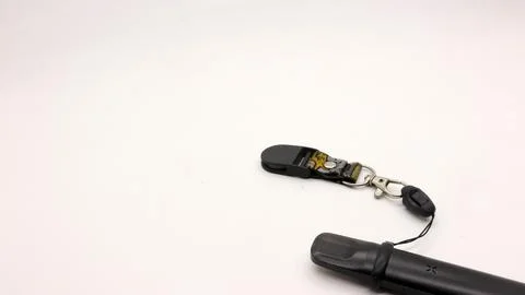 Black vape or electronic cigarette with hanger Stock Photos