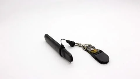 Black vape or electronic cigarette with hanger Stock Photos