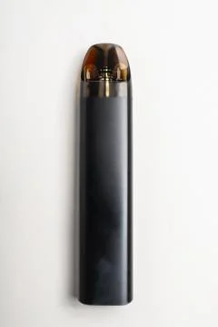 Black vape or electronic cigarette isolated on a white background. Modern s.. Stock Photos