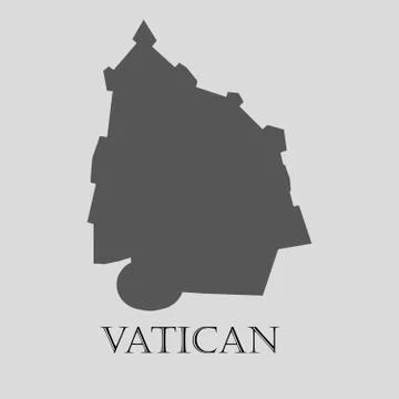 Black Vatican map - vector illustration Stock Illustration