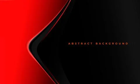 Black vector abstract background with black and red 3D wavy arrow Stock Illustration