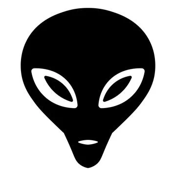 Black vector alien icon on white background Stock Illustration