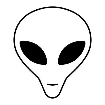 Black vector alien icon on white background Stock Illustration