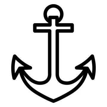 Black vector anchor icon on white background Stock Illustration