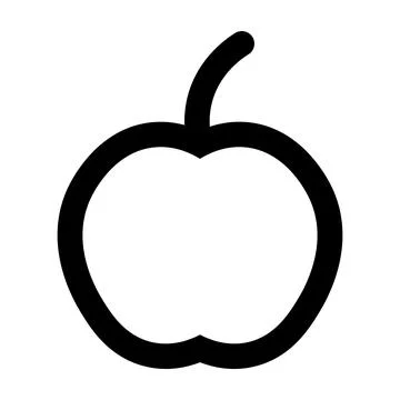 Black vector apple icon on white background Illustrazione stock
