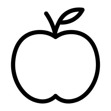 Black vector apple icon on white background Stock Illustration