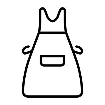 Black vector apron icon on white background Stock Illustration