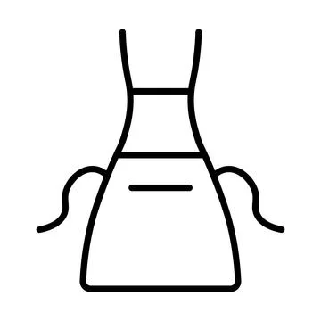 Black vector apron icon on white background Illustrazione stock