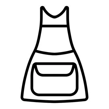 Black vector apron icon on white background Stock Illustration