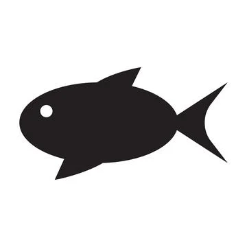 Black vector aquarium fish icon isolated on white background Stock Illustration