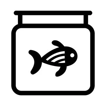 Black vector aquarium icon on white background Stock Illustration