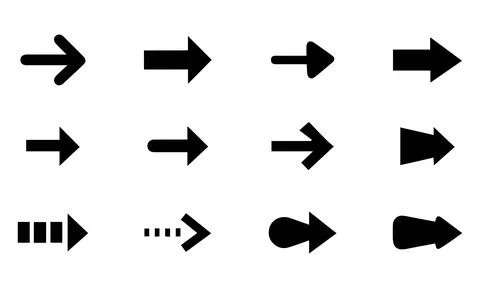 Black Vector Arrow Icon Set for Web and App Ilustración de archivo