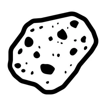 Black vector asteroid icon on white background Stock Illustration