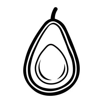 Black vector avocado icon on white background Stock Illustration