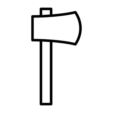 Black vector axe icon on white background Illustrazione stock