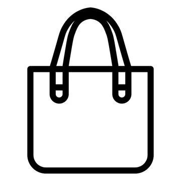 Black vector bag icon on white background Stock Illustration