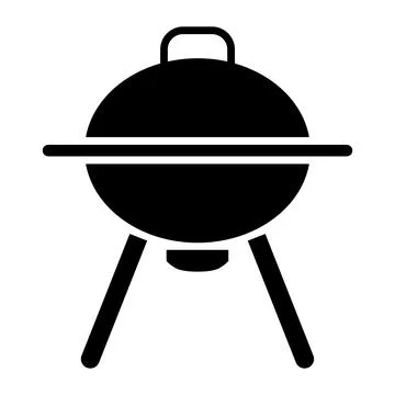 Black vector barbecue icon on white background Stock Illustration
