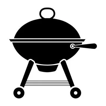 Black vector barbecue icon on white background Stock Illustration