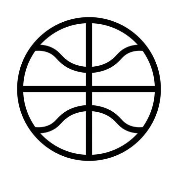 Black vector basketball icon on white background Stock Illustration