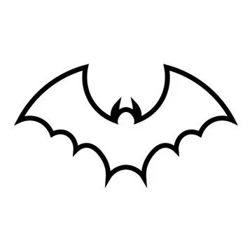 Black vector bat icon on white background Stock Illustration