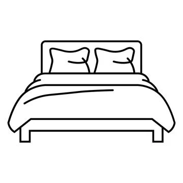 Black vector bed icon on white background Stock Illustration