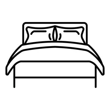 Black vector bed icon on white background Stock Illustration