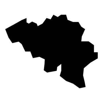 Black vector belgium map on white background Stock Illustration