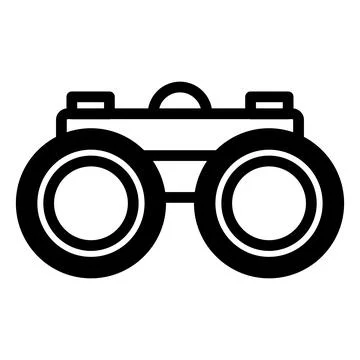 Black vector binoculars icon on white background Stock Illustration