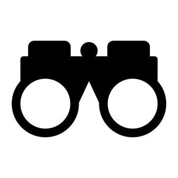 Black vector binoculars icon on white background Stock Illustration