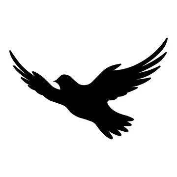 Black vector bird icon on white background 스톡 일러스트