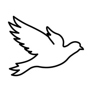 Black vector bird icon on white background イラスト素材